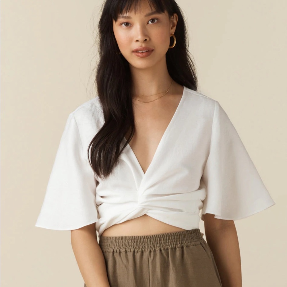 Flutter sleeve wrap top from VETTA Capsule